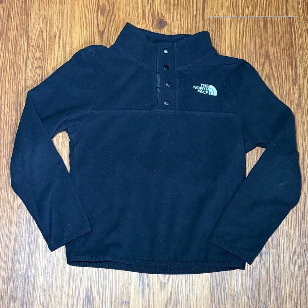 The North Face Youth XS 6 Black Snap Neck Fleece Pullover Sweater